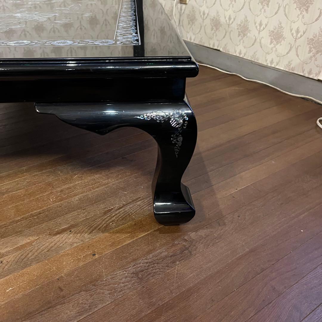 【アンティーク】螺鈿細工 鳳凰文座卓 鳳凰 中国美術 センターテーブル 座卓