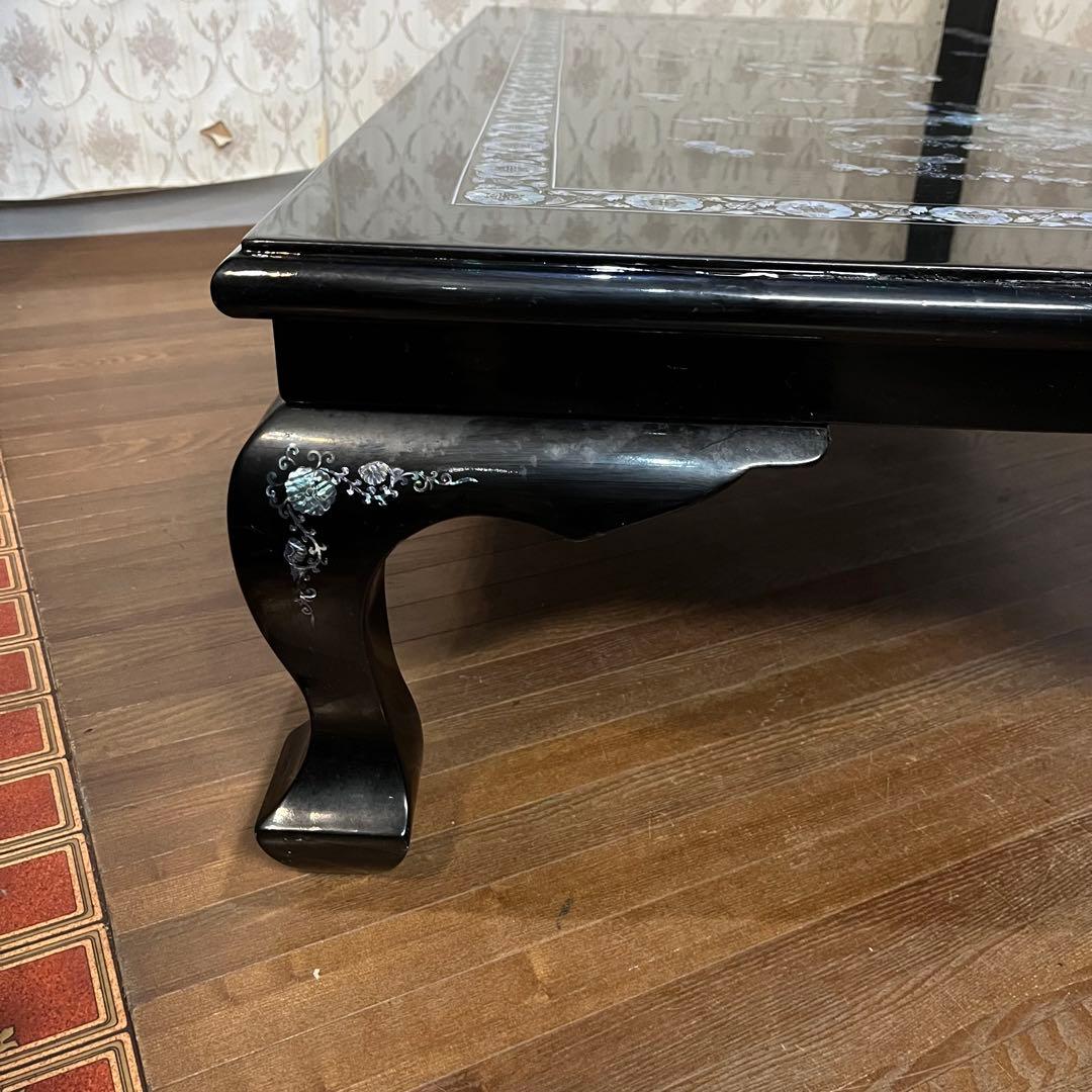 【アンティーク】螺鈿細工 鳳凰文座卓 鳳凰 中国美術 センターテーブル 座卓