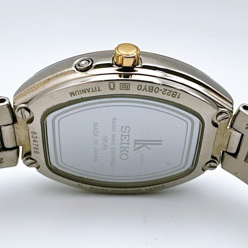 美品 セイコー ルキア トノー型 レディース腕時計 ソーラー電波時計 コマ付