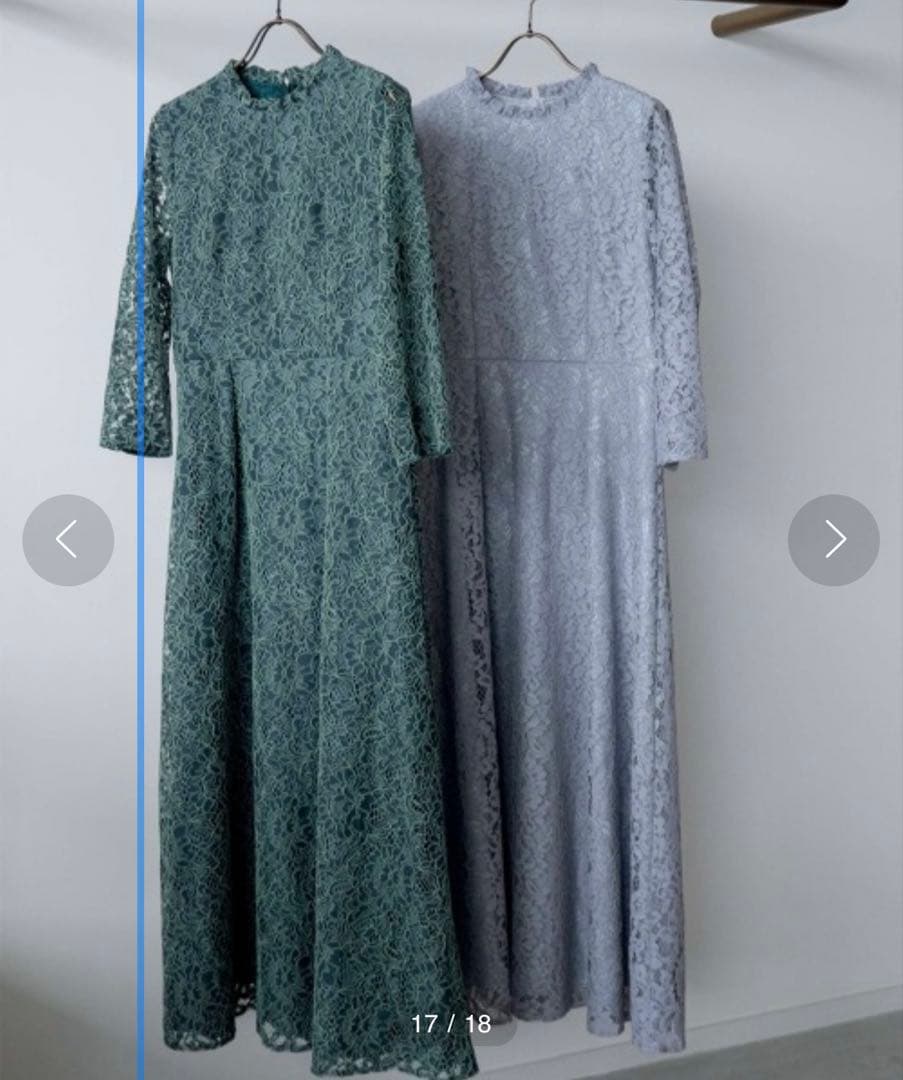 ★最終値下★美品　カエン　総レース　ワンピース　緑　グリーン