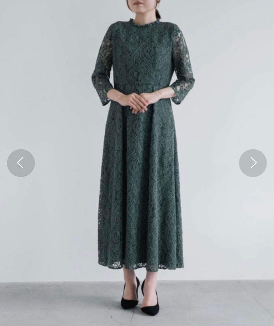 ★最終値下★美品　カエン　総レース　ワンピース　緑　グリーン