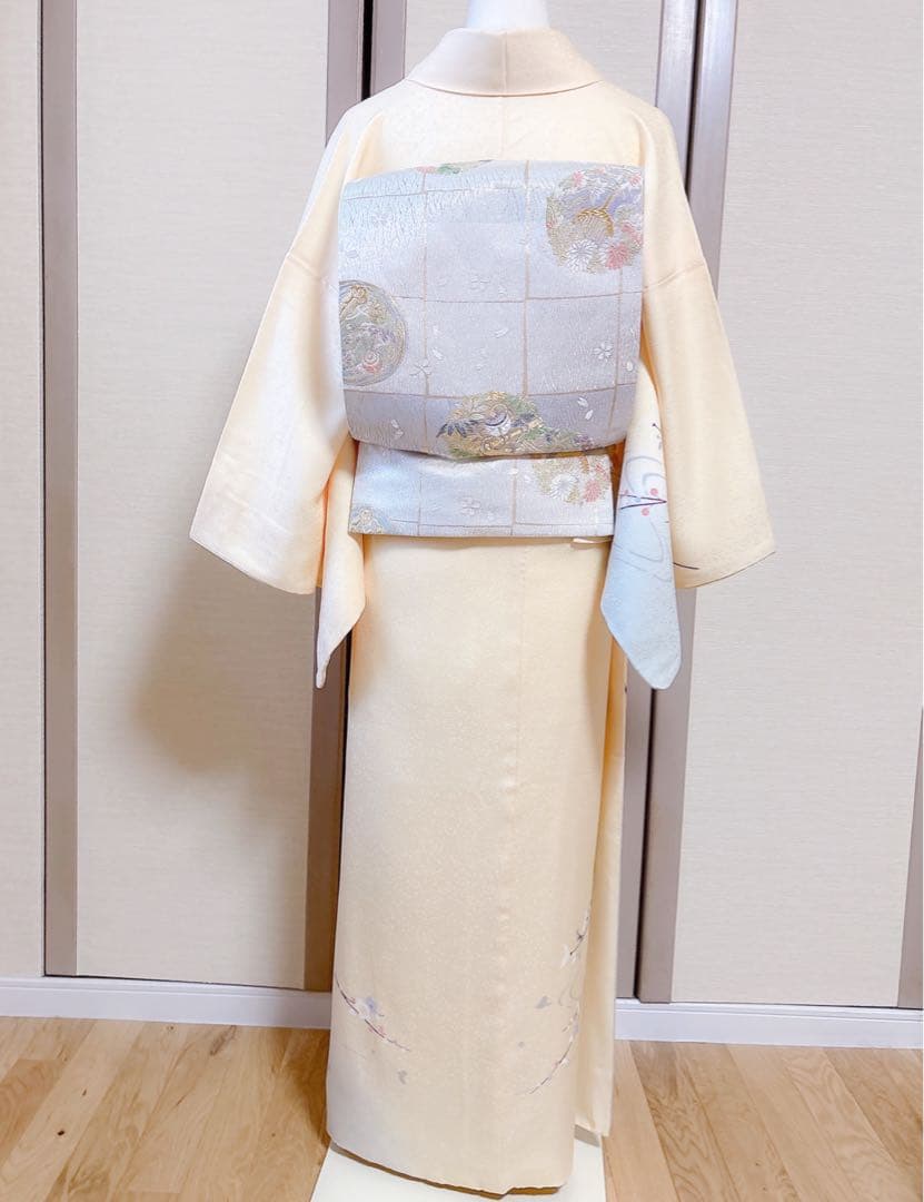 美品　訪問着　さが美　フルセット　裄66 友禅 卒業式　入学式　M S 鳥　黄色