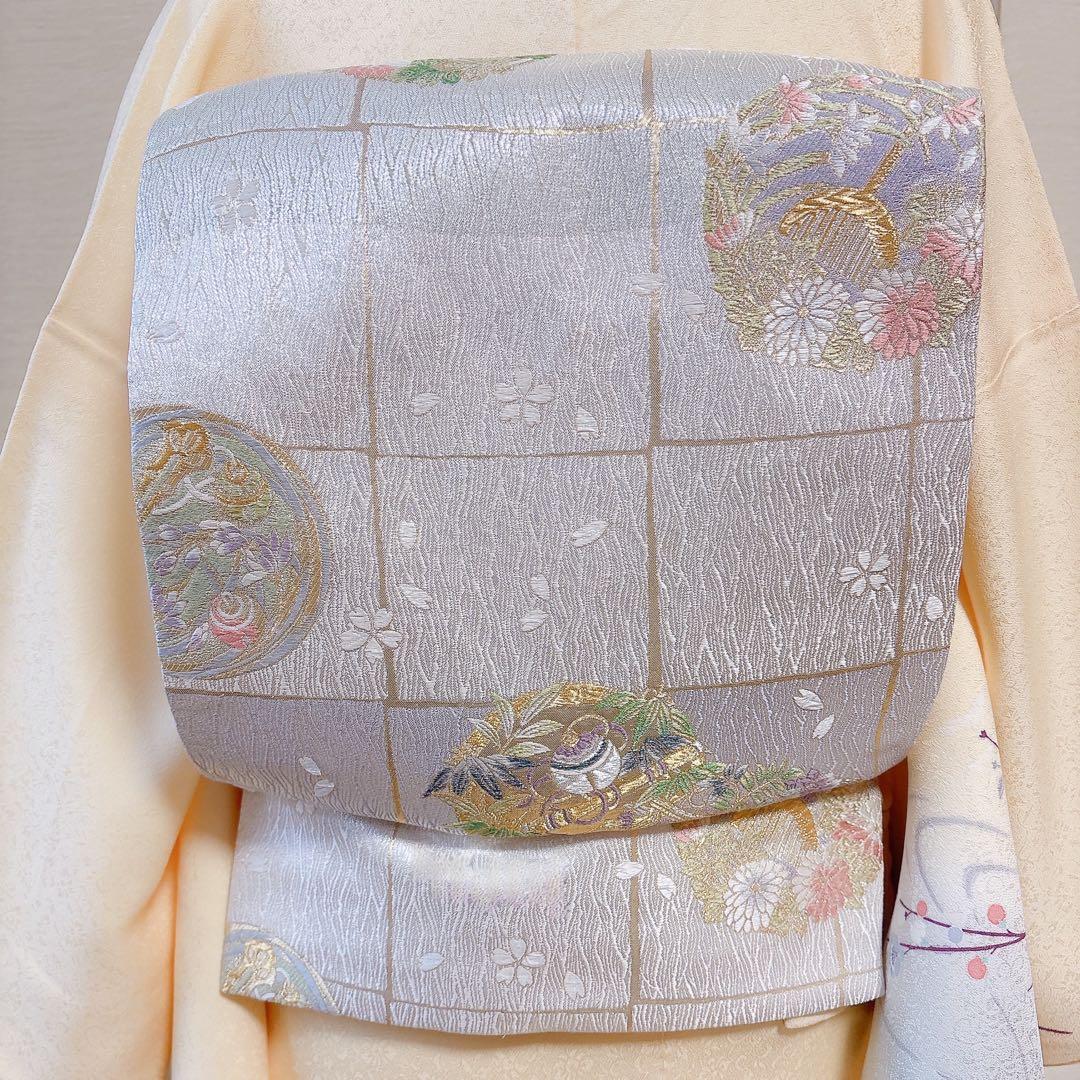 美品　訪問着　さが美　フルセット　裄66 友禅 卒業式　入学式　M S 鳥　黄色