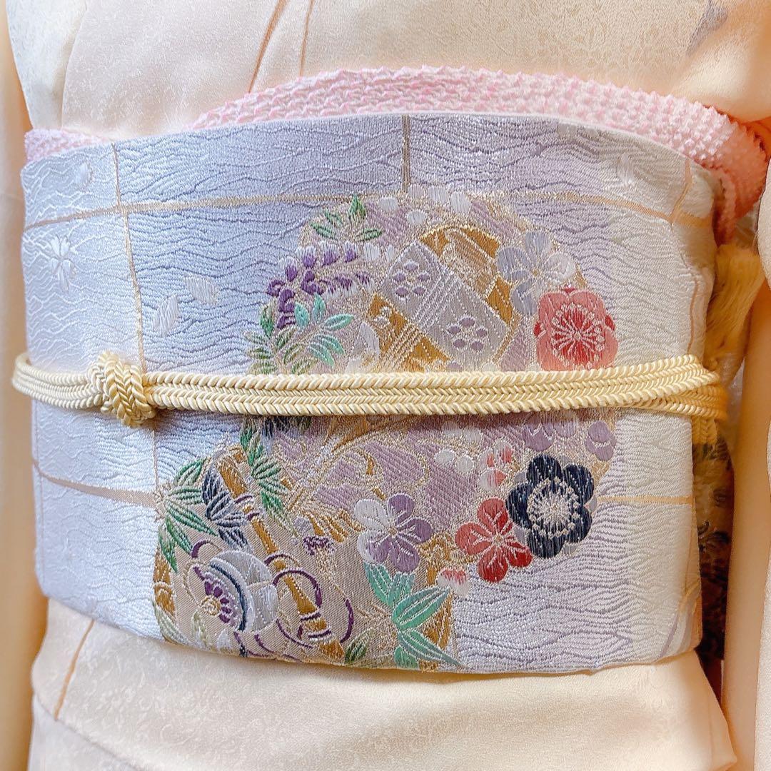 美品　訪問着　さが美　フルセット　裄66 友禅 卒業式　入学式　M S 鳥　黄色