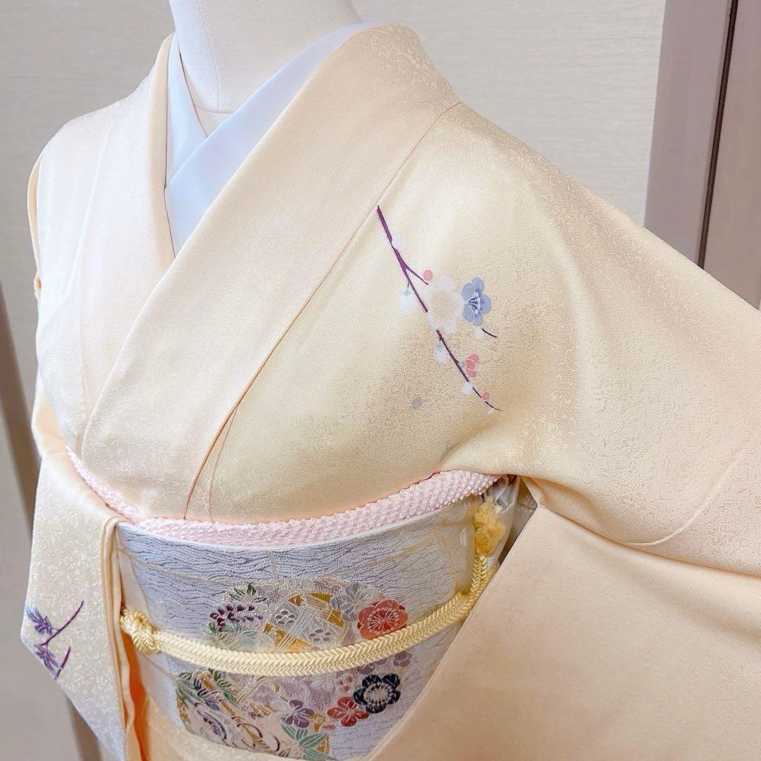 美品　訪問着　さが美　フルセット　裄66 友禅 卒業式　入学式　M S 鳥　黄色