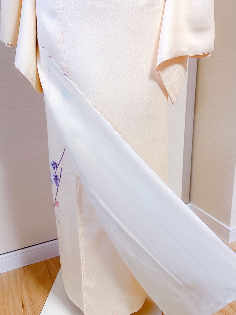 美品　訪問着　さが美　フルセット　裄66 友禅 卒業式　入学式　M S 鳥　黄色