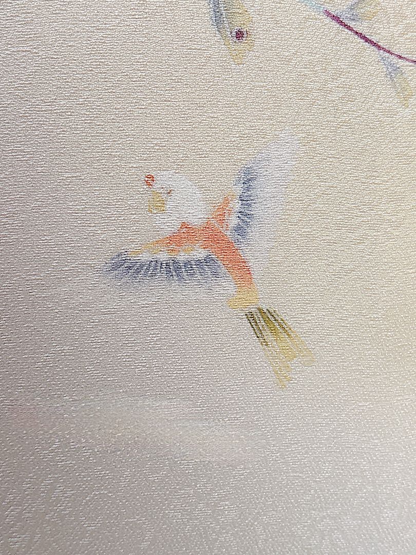 美品　訪問着　さが美　フルセット　裄66 友禅 卒業式　入学式　M S 鳥　黄色