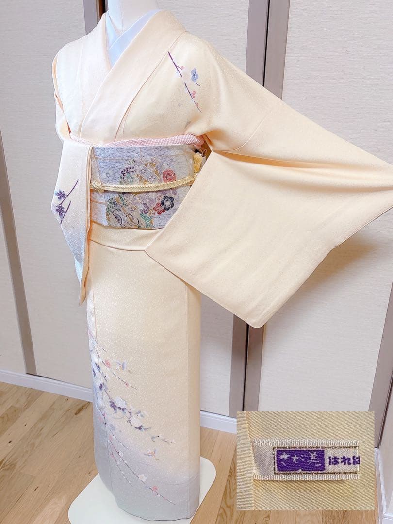 美品　訪問着　さが美　フルセット　裄66 友禅 卒業式　入学式　M S 鳥　黄色