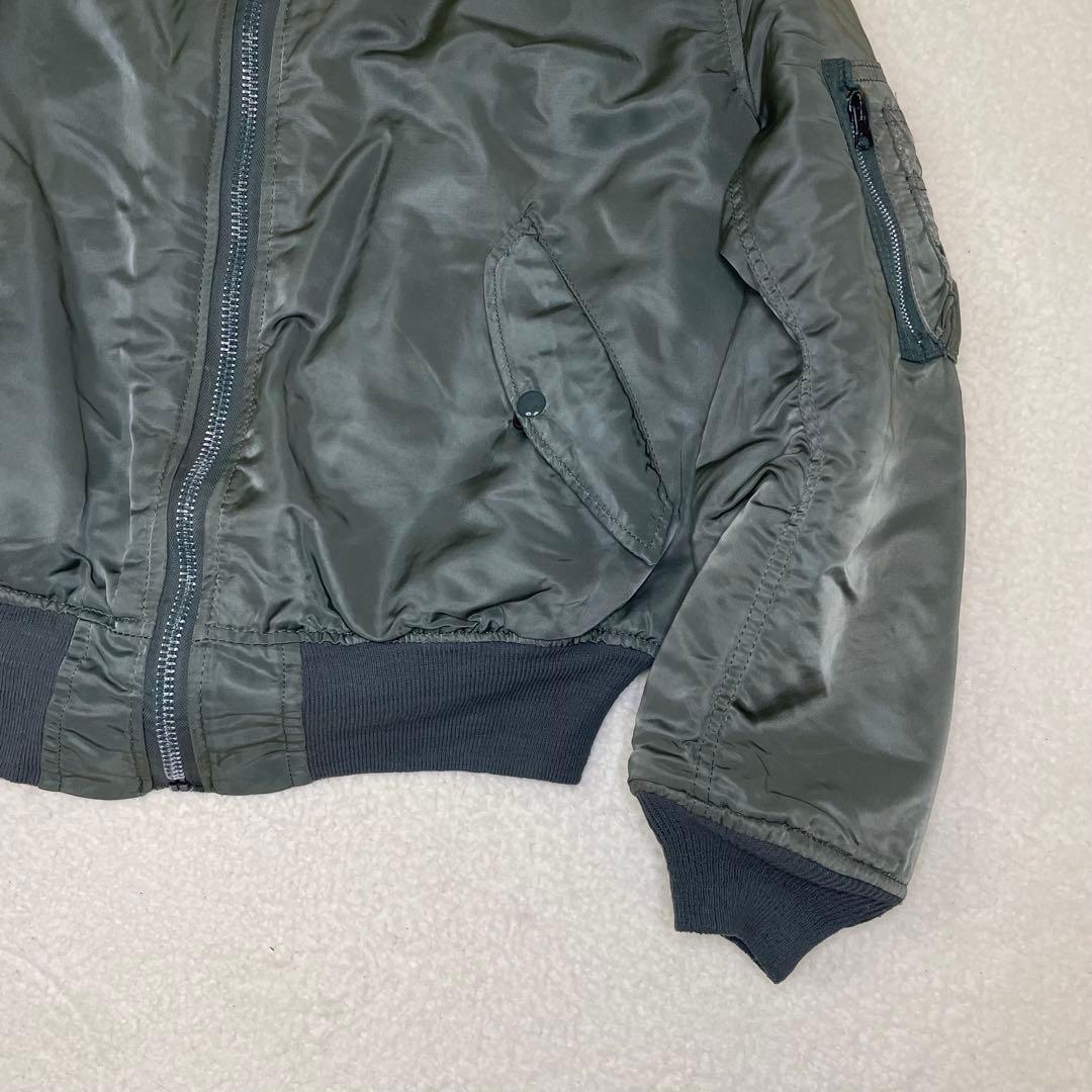 90s USA ALPHA アルファ MA-1 フライトジャケット カーキ L