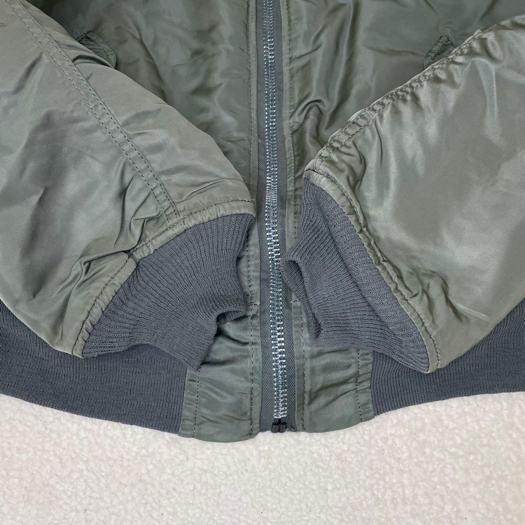 90s USA ALPHA アルファ MA-1 フライトジャケット カーキ L