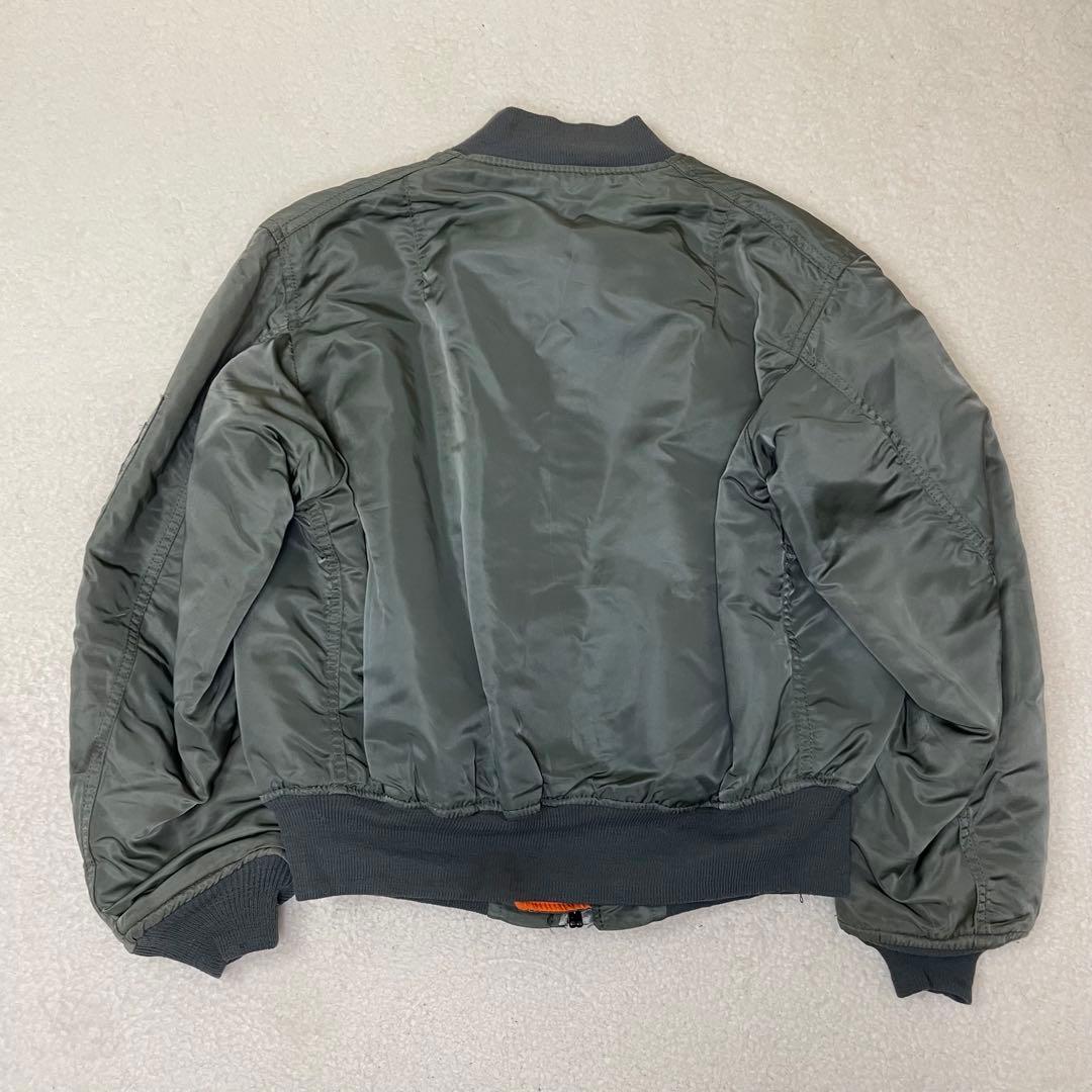 90s USA ALPHA アルファ MA-1 フライトジャケット カーキ L