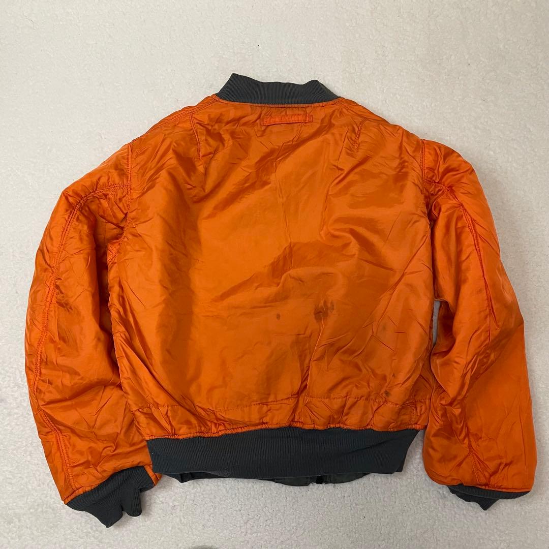 90s USA ALPHA アルファ MA-1 フライトジャケット カーキ L