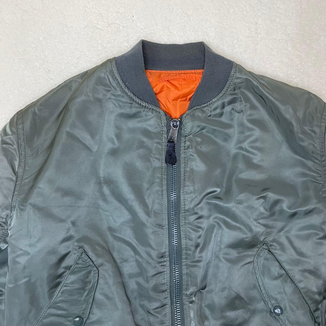 90s USA ALPHA アルファ MA-1 フライトジャケット カーキ L