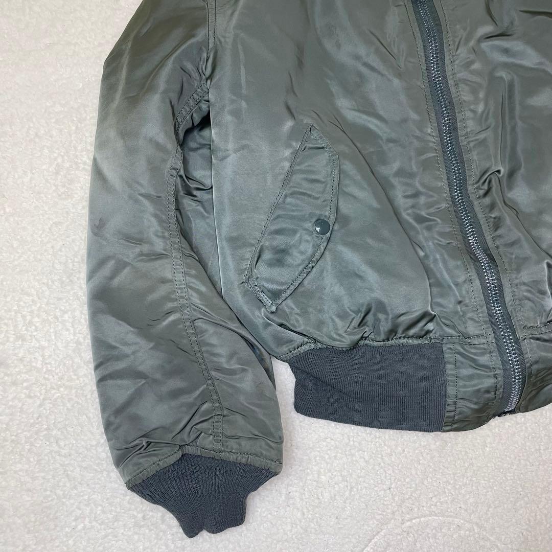 90s USA ALPHA アルファ MA-1 フライトジャケット カーキ L