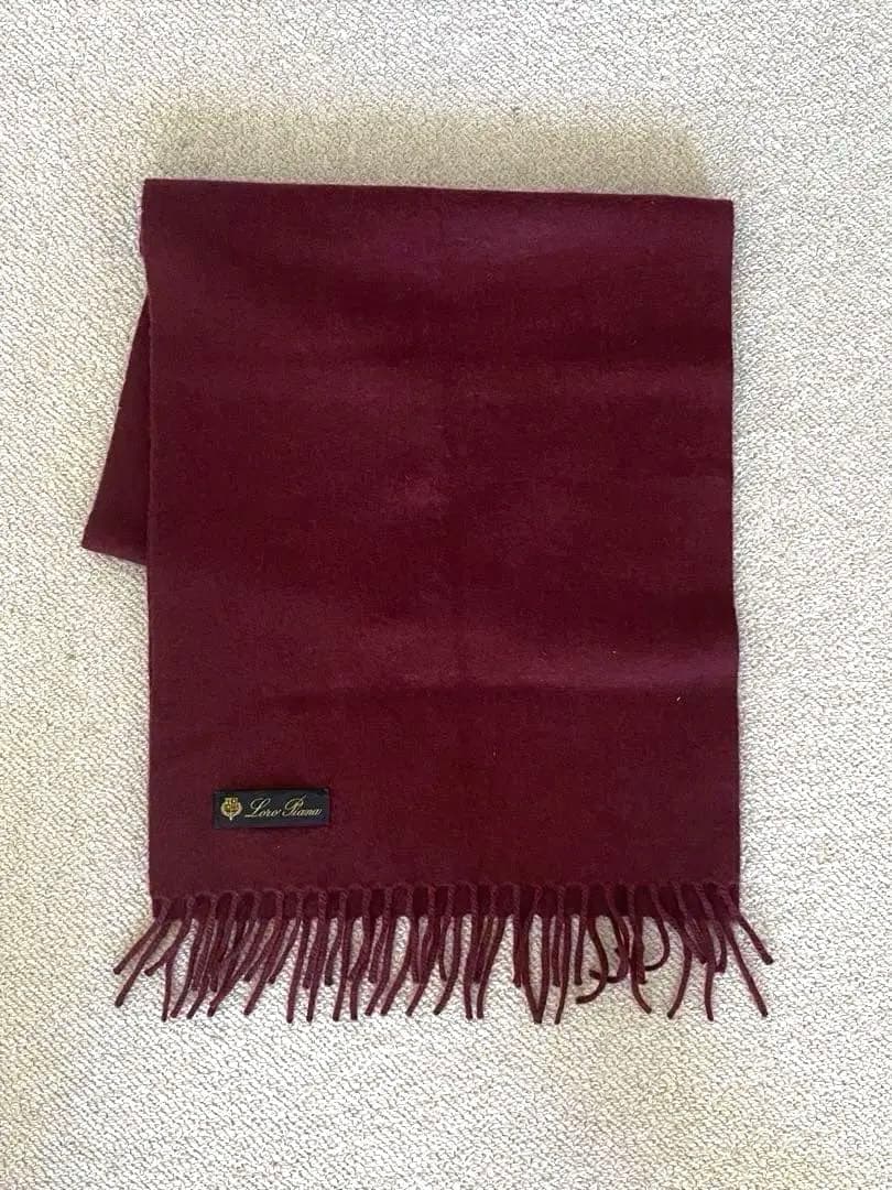 Loro Piana 100%カシミヤ マフラー バーガンディ
