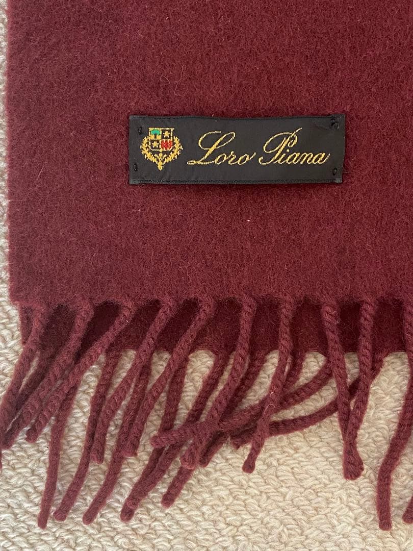 Loro Piana 100%カシミヤ マフラー バーガンディ