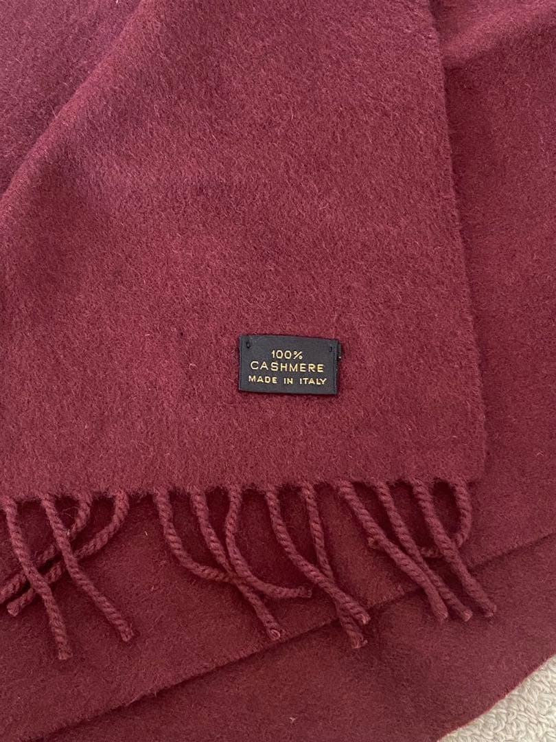 Loro Piana 100%カシミヤ マフラー バーガンディ