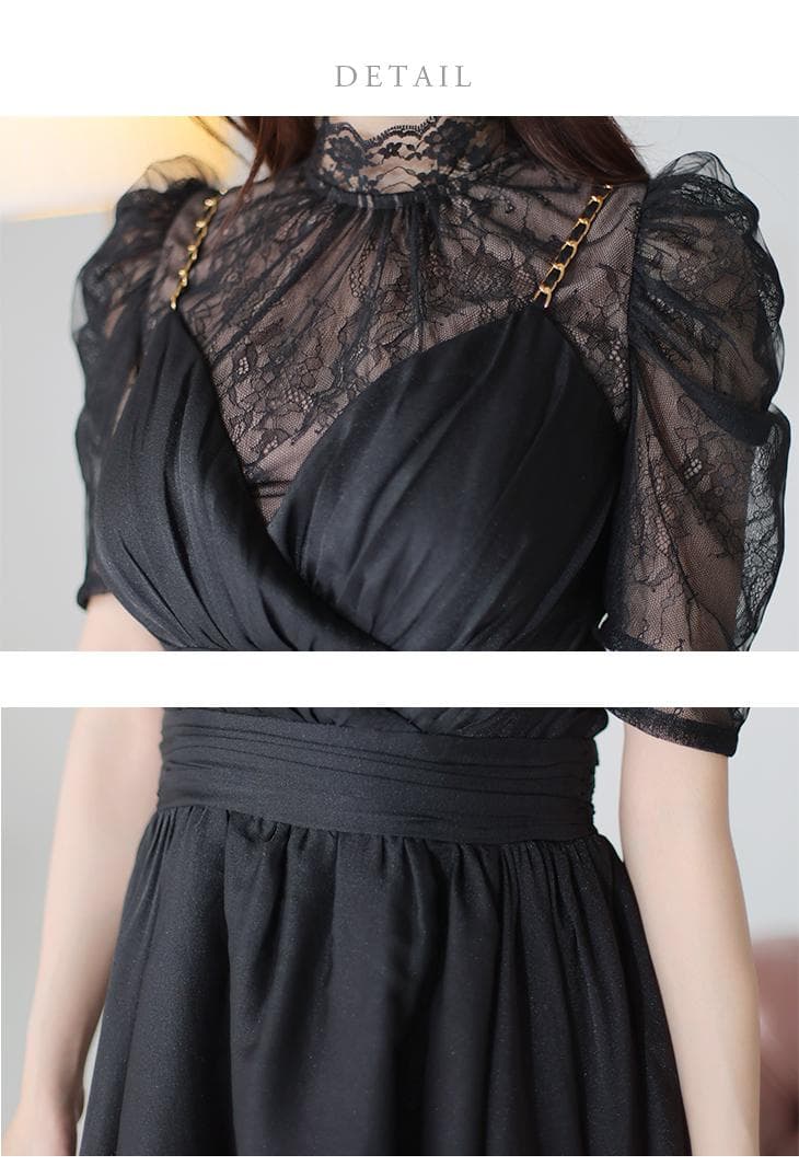 【2way☆】ROBE de FLEUR　チュールｘレースブラウスセットドレス