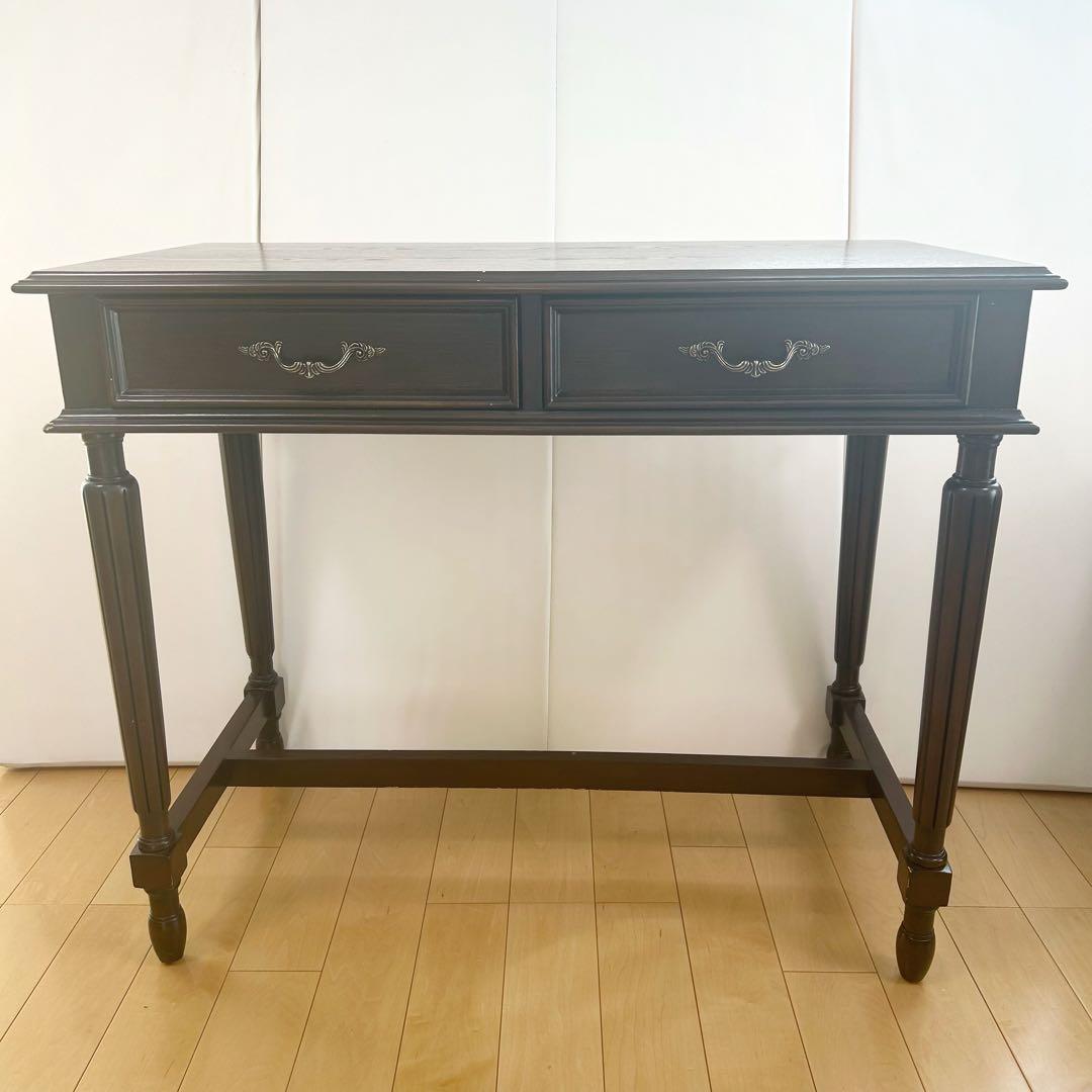 アンティーク　コンソール　英国　デスク　ウォールナット　クラシックデスク　美品