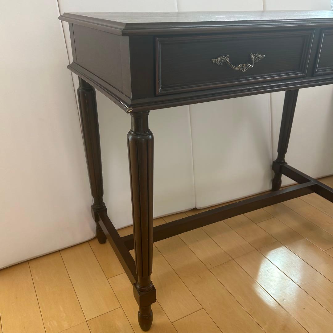 アンティーク　コンソール　英国　デスク　ウォールナット　クラシックデスク　美品