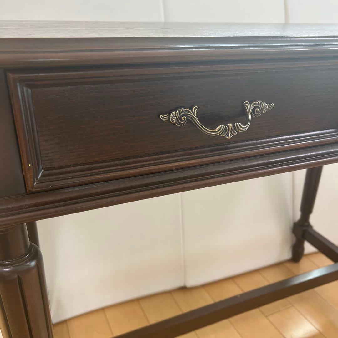 アンティーク　コンソール　英国　デスク　ウォールナット　クラシックデスク　美品