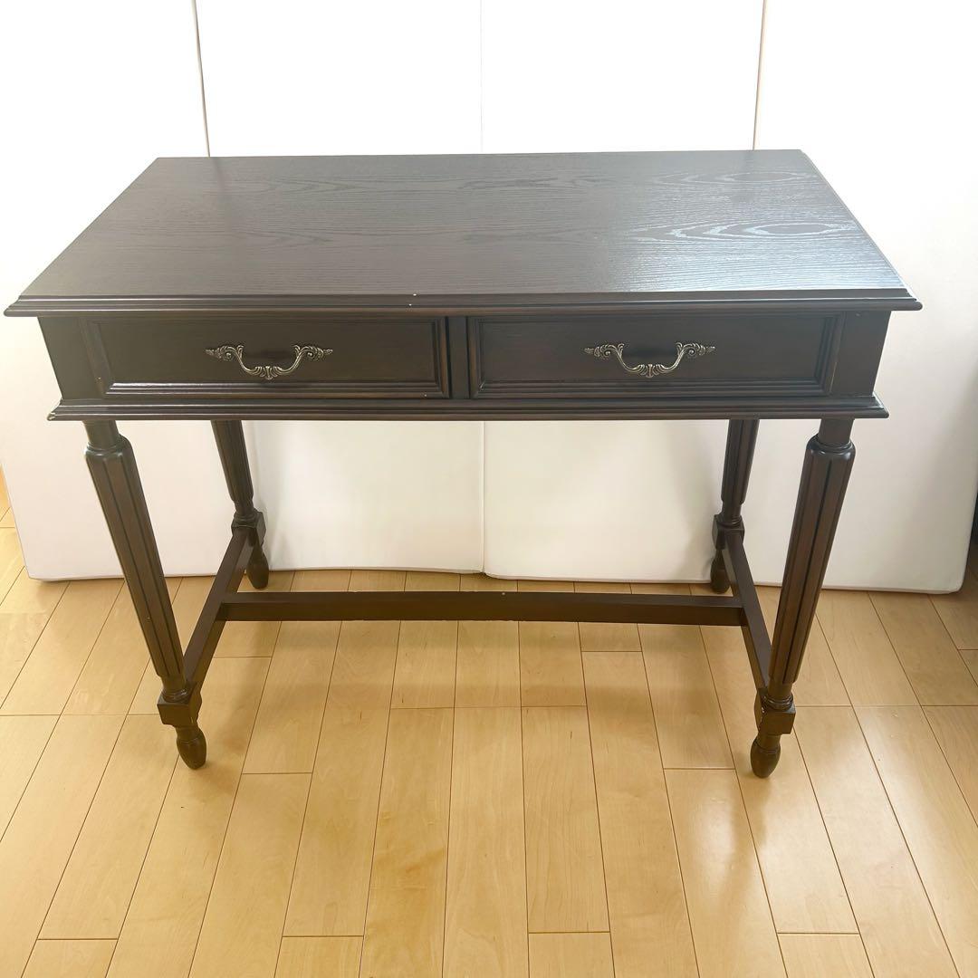 アンティーク　コンソール　英国　デスク　ウォールナット　クラシックデスク　美品