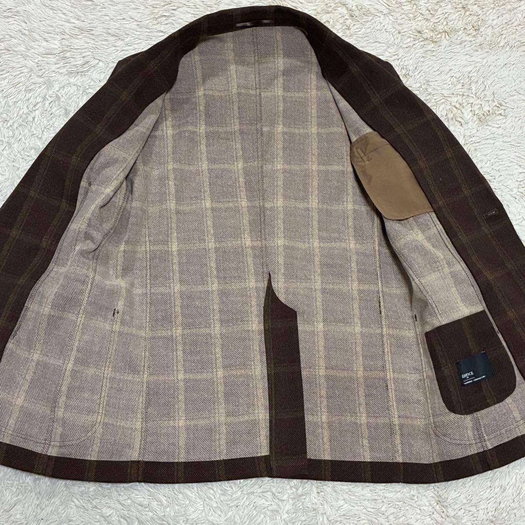 EDIFICE 【高年式】 トラベル チェック 洗える ブラウン 秋冬 スーツ