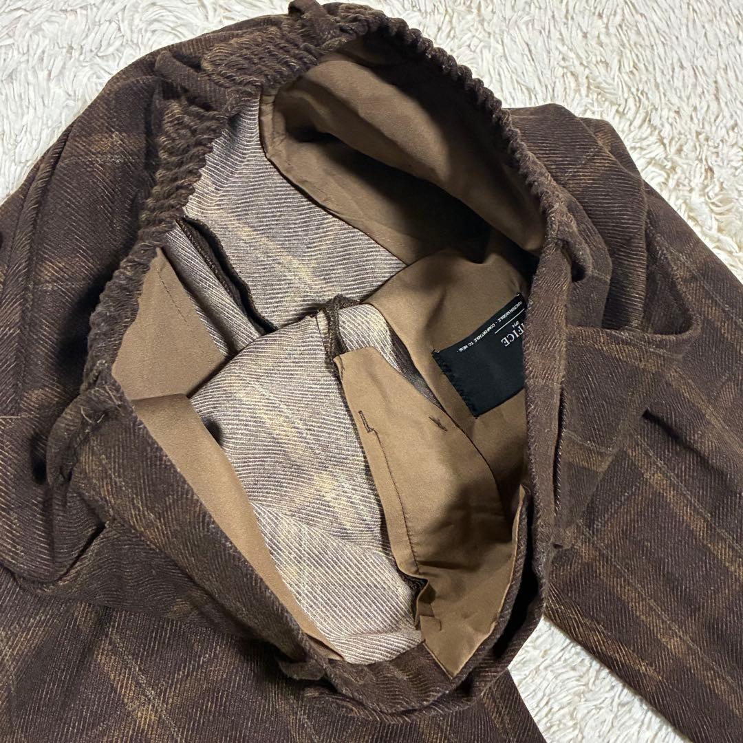 EDIFICE 【高年式】 トラベル チェック 洗える ブラウン 秋冬 スーツ