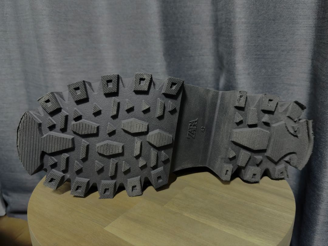 厚底ショートブーツ 黒 サイドジップ 42