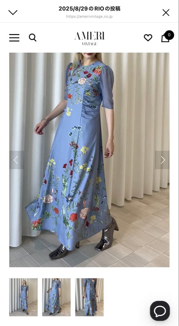 新品未着用★Ameri Vintage BLOOM DRESS ブルー