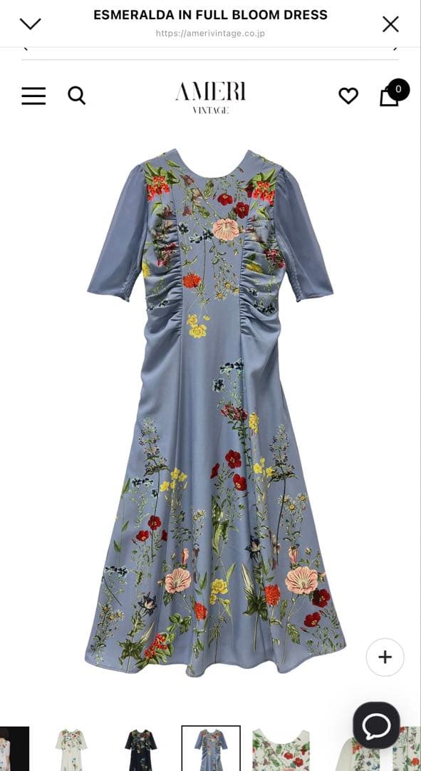 新品未着用★Ameri Vintage BLOOM DRESS ブルー