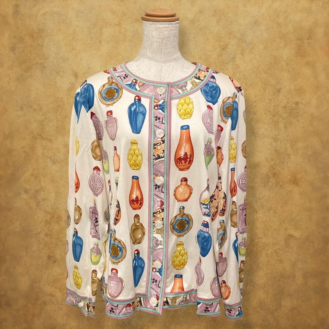 【時巡る】レオナール ノーカラージャケット アイボリー系 香水瓶 LL