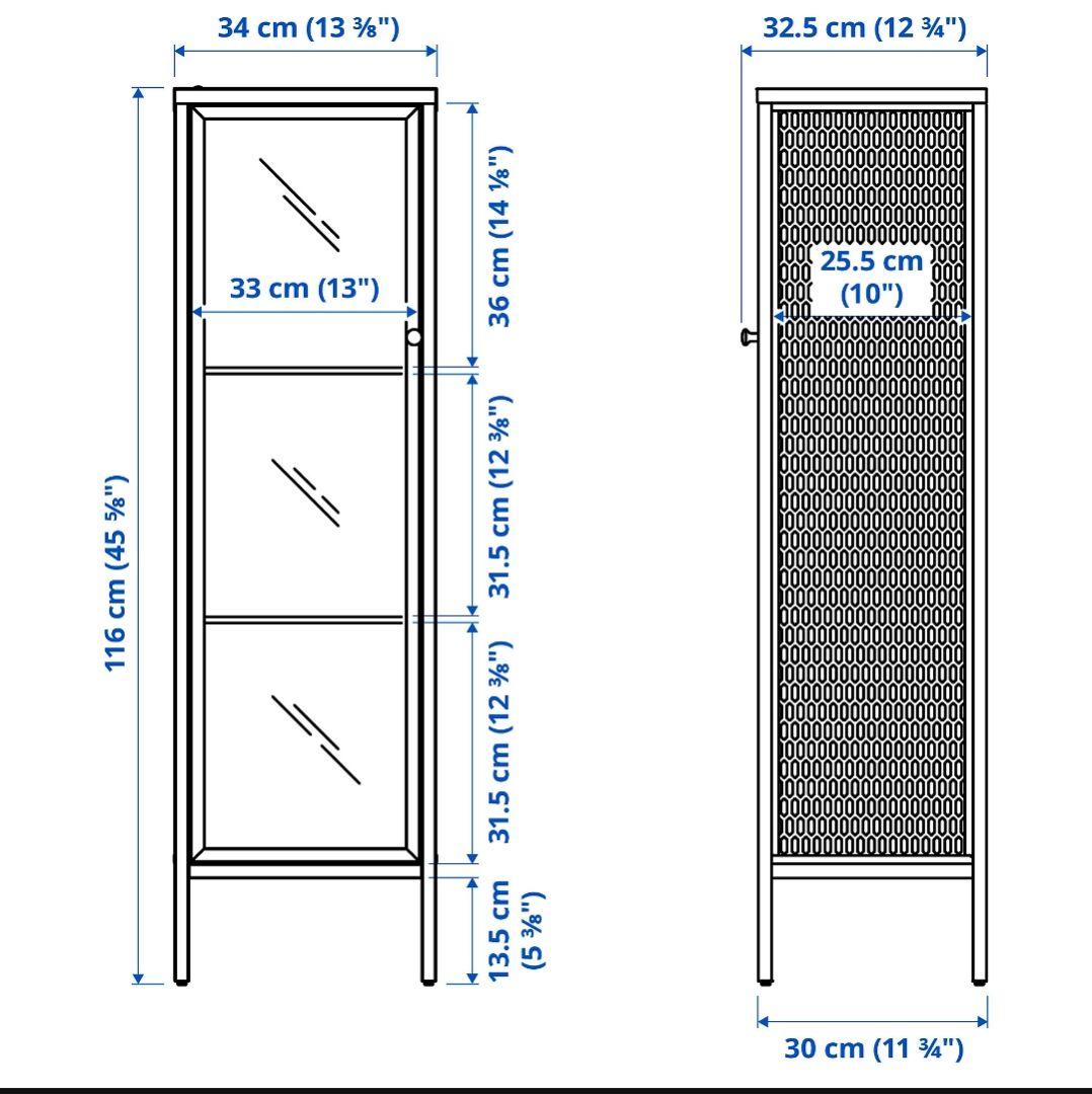 ＩＫＥＡ/イケア ガラス扉キャビネット34x30x116 cm ホワイト
