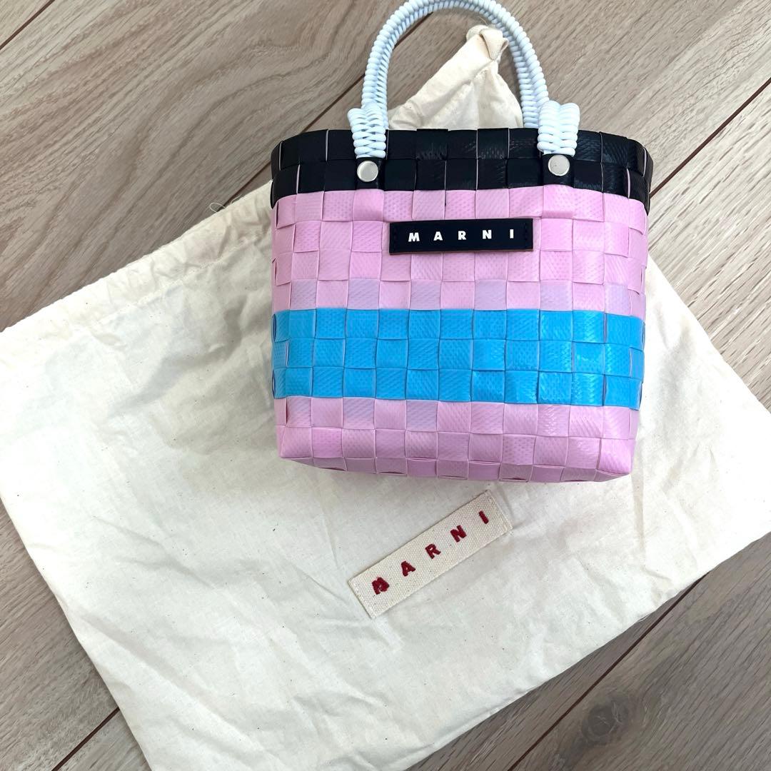 【美品】MARNI キッズ　マルニマーケット　バスケット　かごバッグ