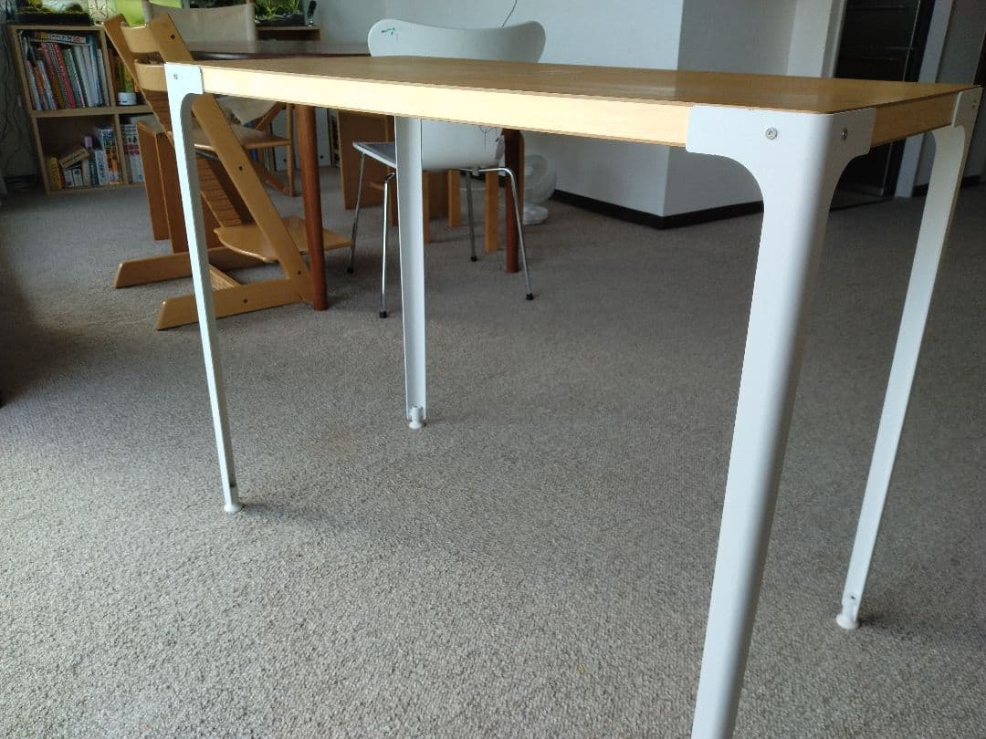 【訳あり】MUJI無印良品 スチール脚木製デスク/オーク材90cm学習机テーブル