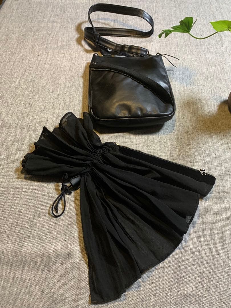 Yohji Yamamoto +NOIR　ショルダーバッグ　ドレープパーツ　希少