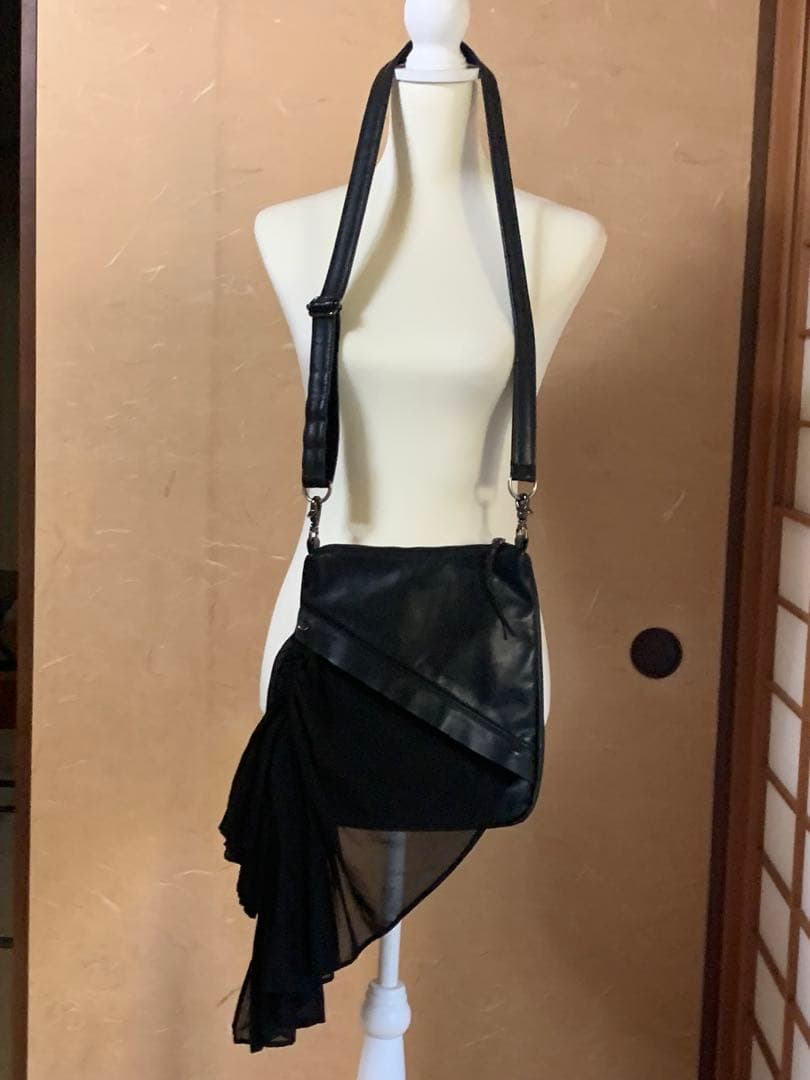 Yohji Yamamoto +NOIR　ショルダーバッグ　ドレープパーツ　希少