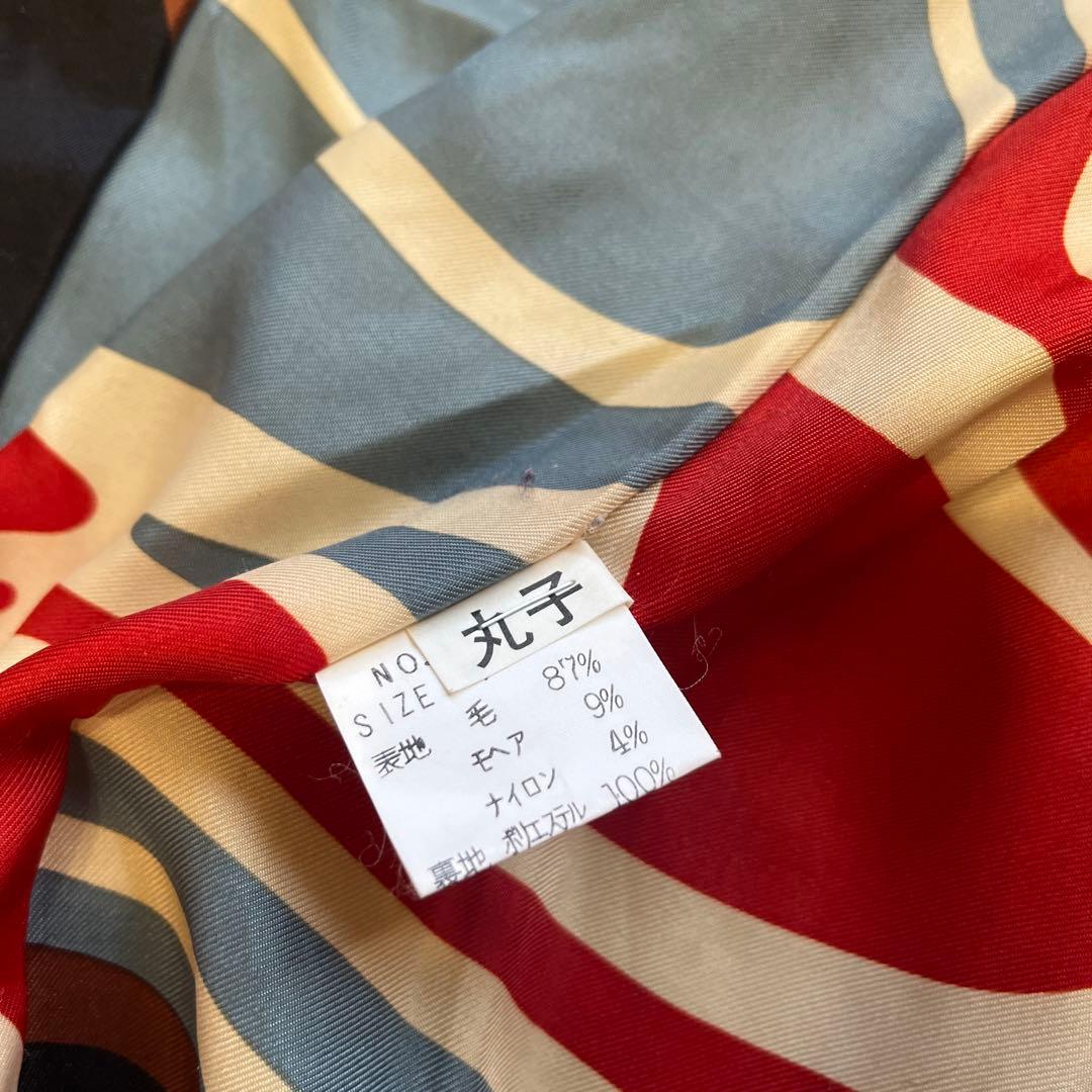 machiko jinto ウールモヘヤコート　マルチカラー　サイズＭ　裏地総柄