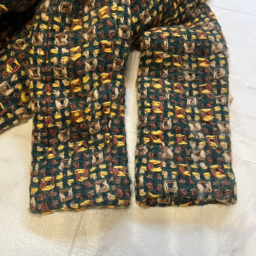 machiko jinto ウールモヘヤコート　マルチカラー　サイズＭ　裏地総柄