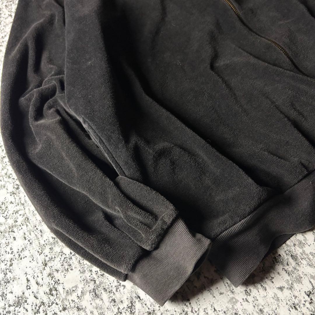 90s USA製 ワンポイント刺繍デザイン　フェード　ベロアトラックジャケット