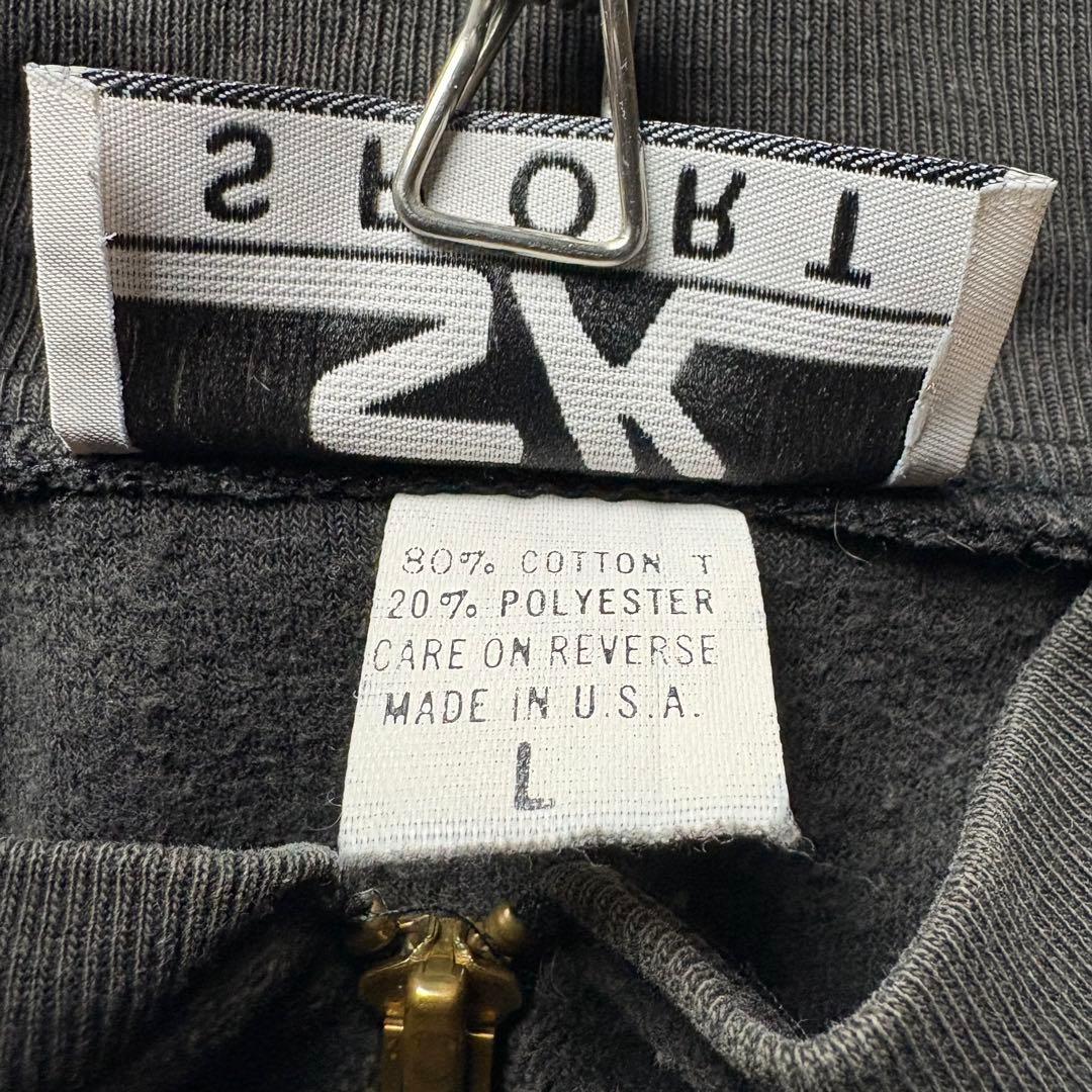 90s USA製 ワンポイント刺繍デザイン　フェード　ベロアトラックジャケット