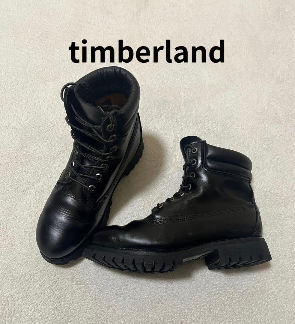 本革　timberland 6インチ　ブーツ　オールブラック　26㎝　レザー