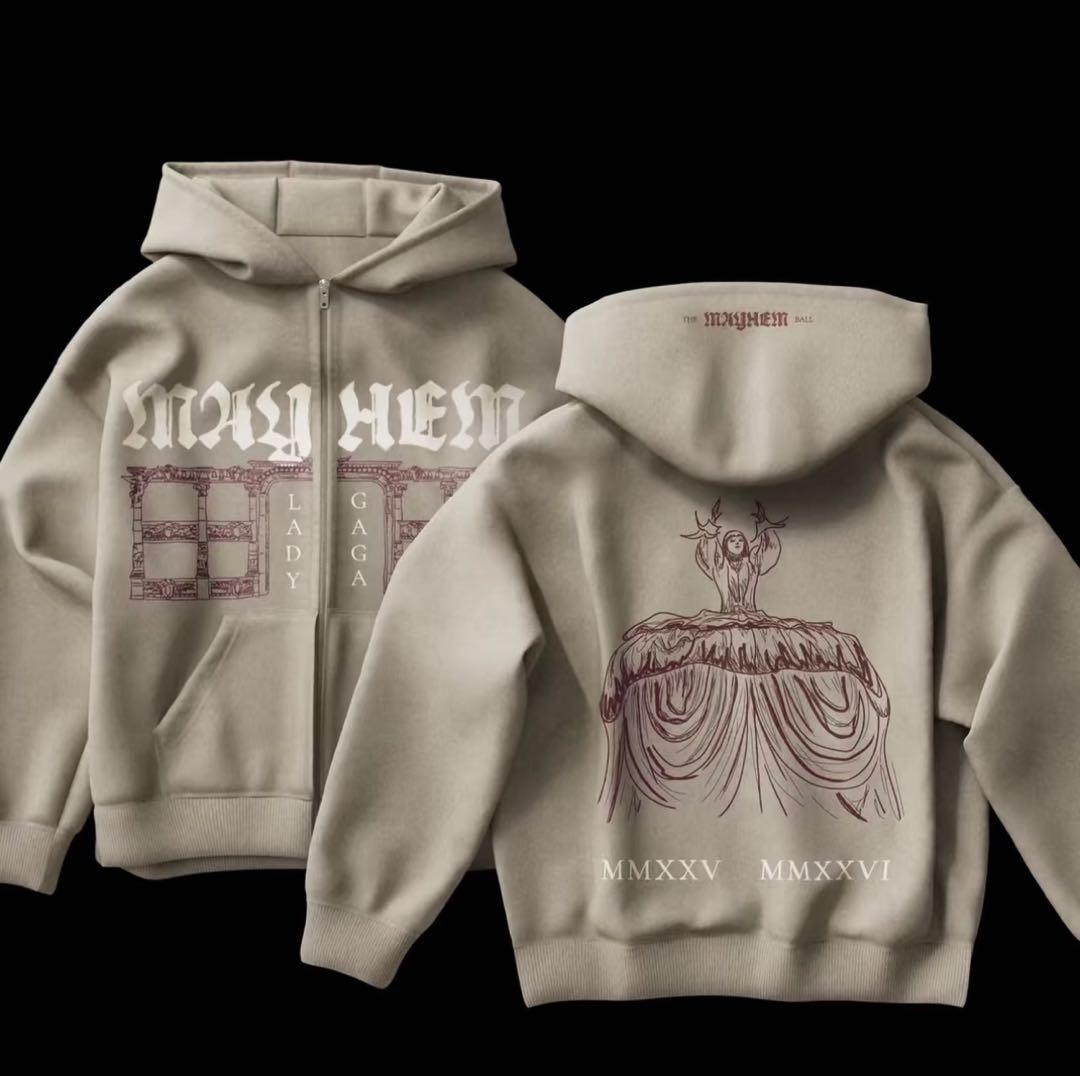 (新品)2026年1.21.22 レディーガガライブパーカー ベージュ　mサイズ