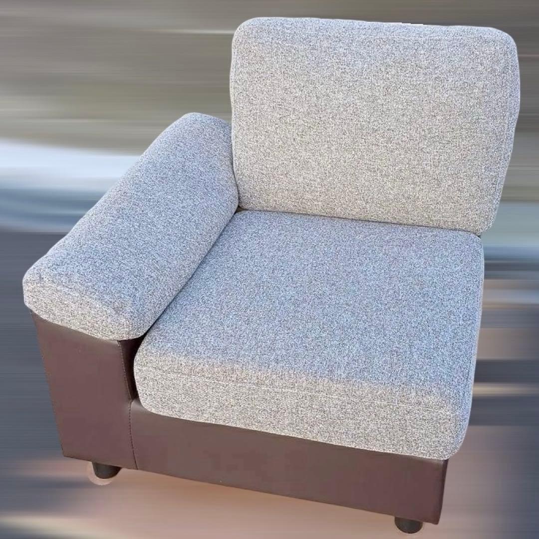 神奈川県引取希望 モダンデコ AQUA 3人掛けカウチソファ北欧 グレーブラウン