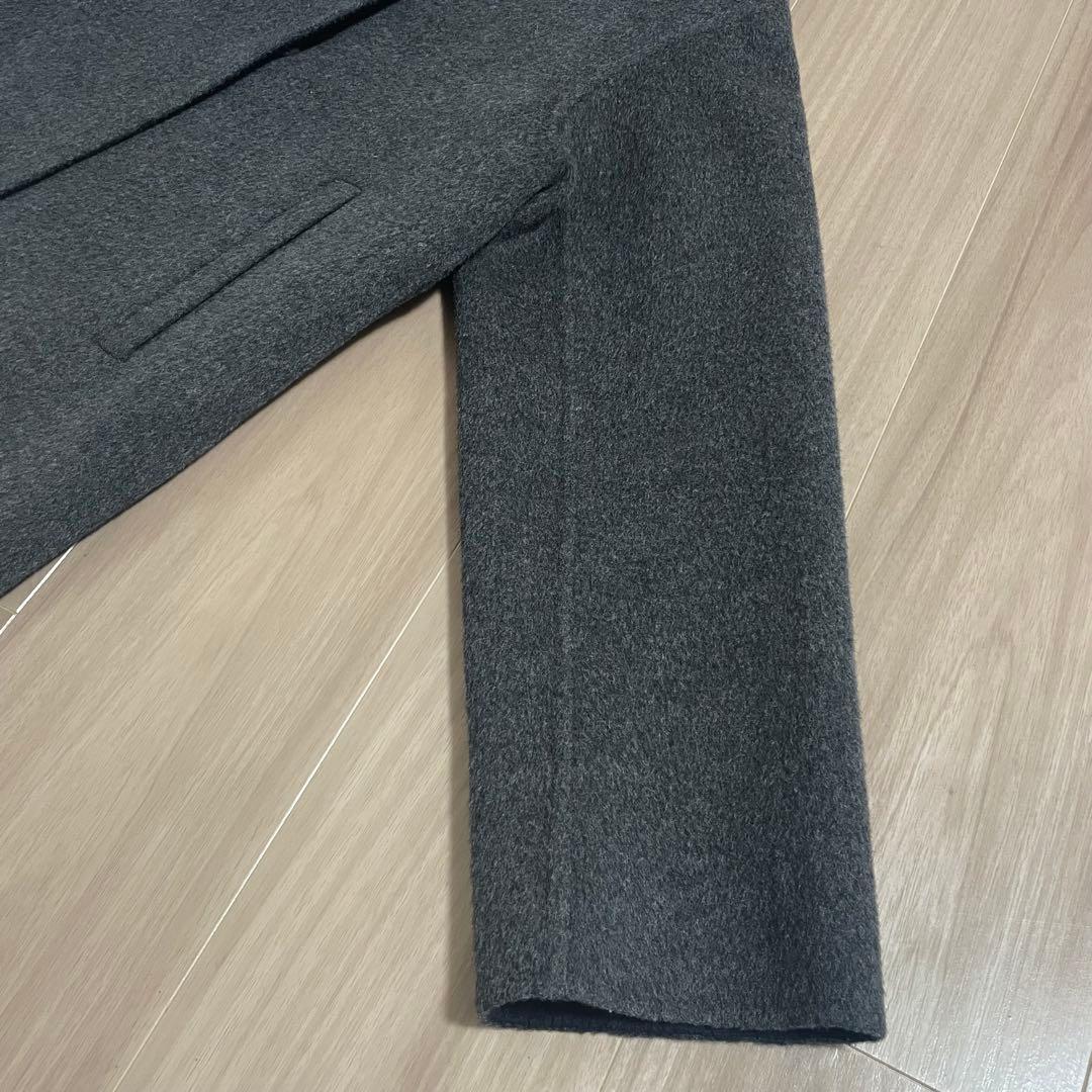 【美品】セオリーリュクス　ダブルフェイス　リバーコートノーカラー　カシミヤ混38