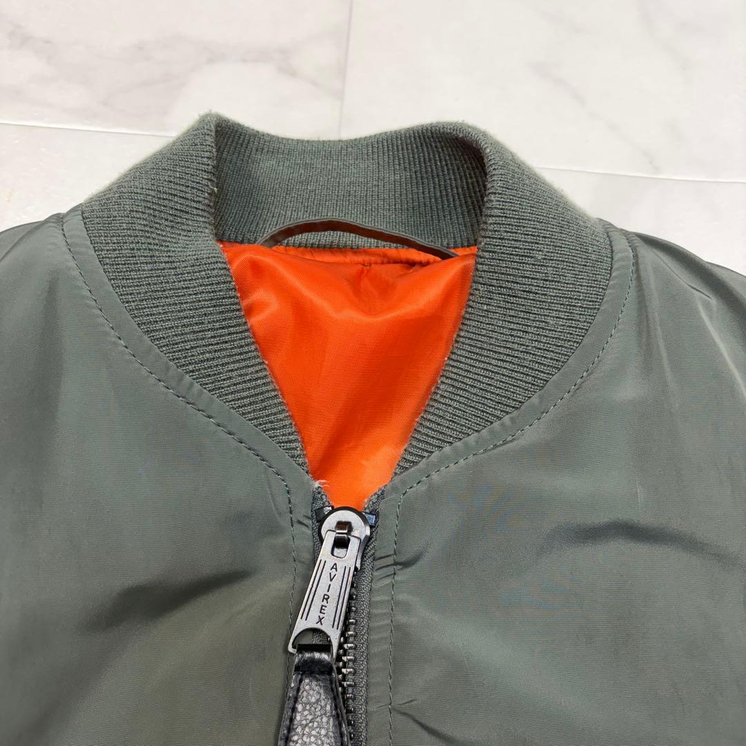 アビレックス　MA-1 フライトジャケット　ミリタリーM バックプリント　カーキ