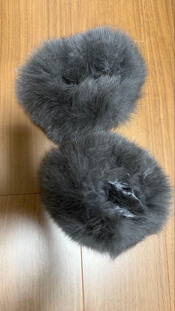 MATERIA ロングコート アンゴラ混 ベルト付 フォックスファー