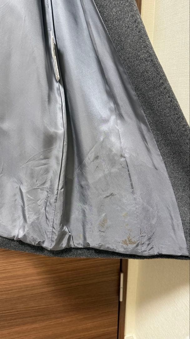 MATERIA ロングコート アンゴラ混 ベルト付 フォックスファー