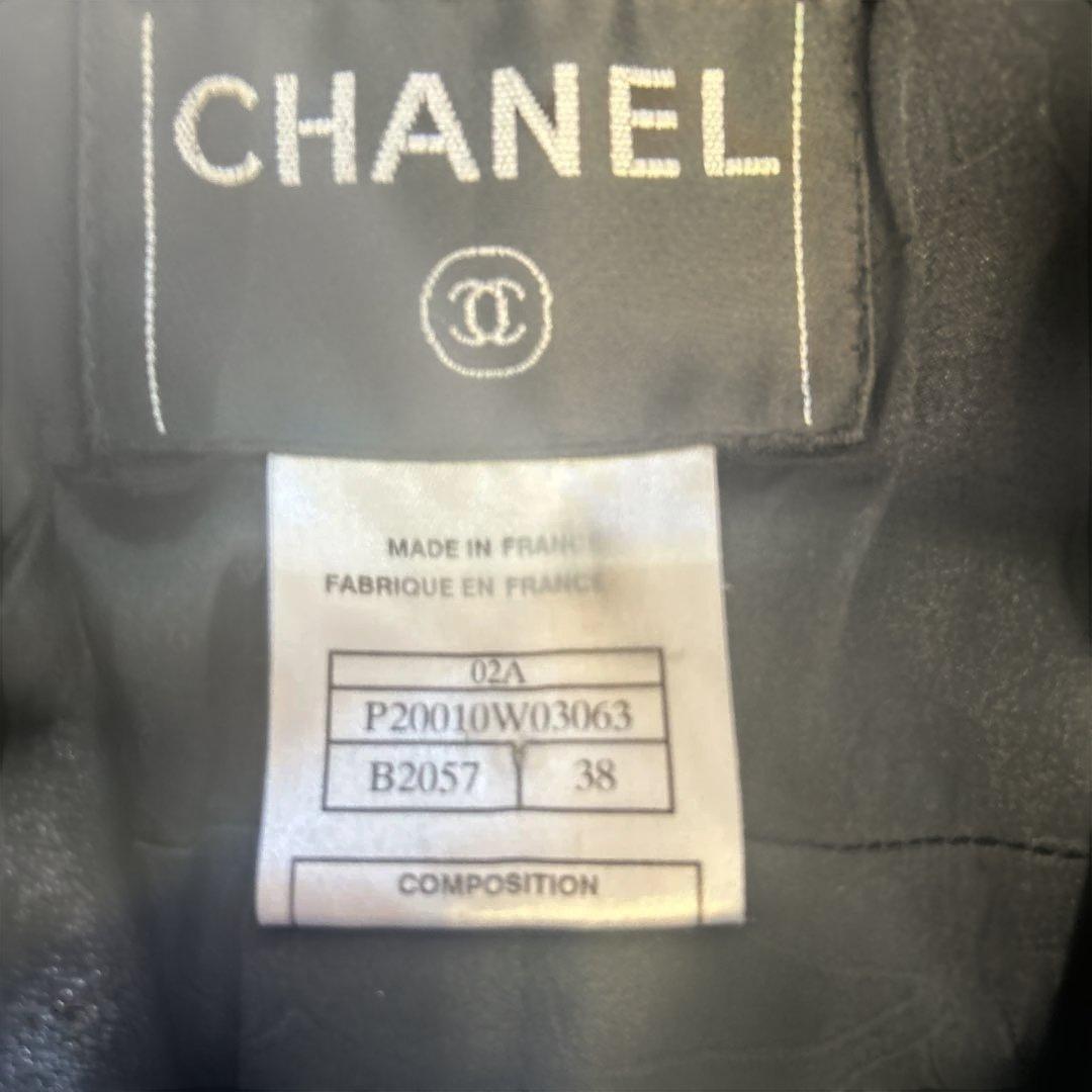 CHANEL ✴︎ネイビー ツイード ノーカラージャケット