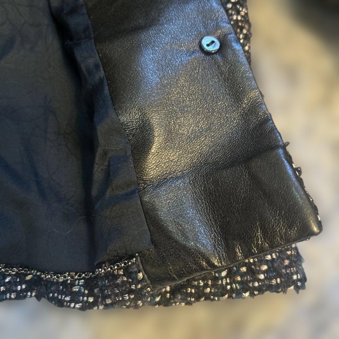 CHANEL ✴︎ネイビー ツイード ノーカラージャケット